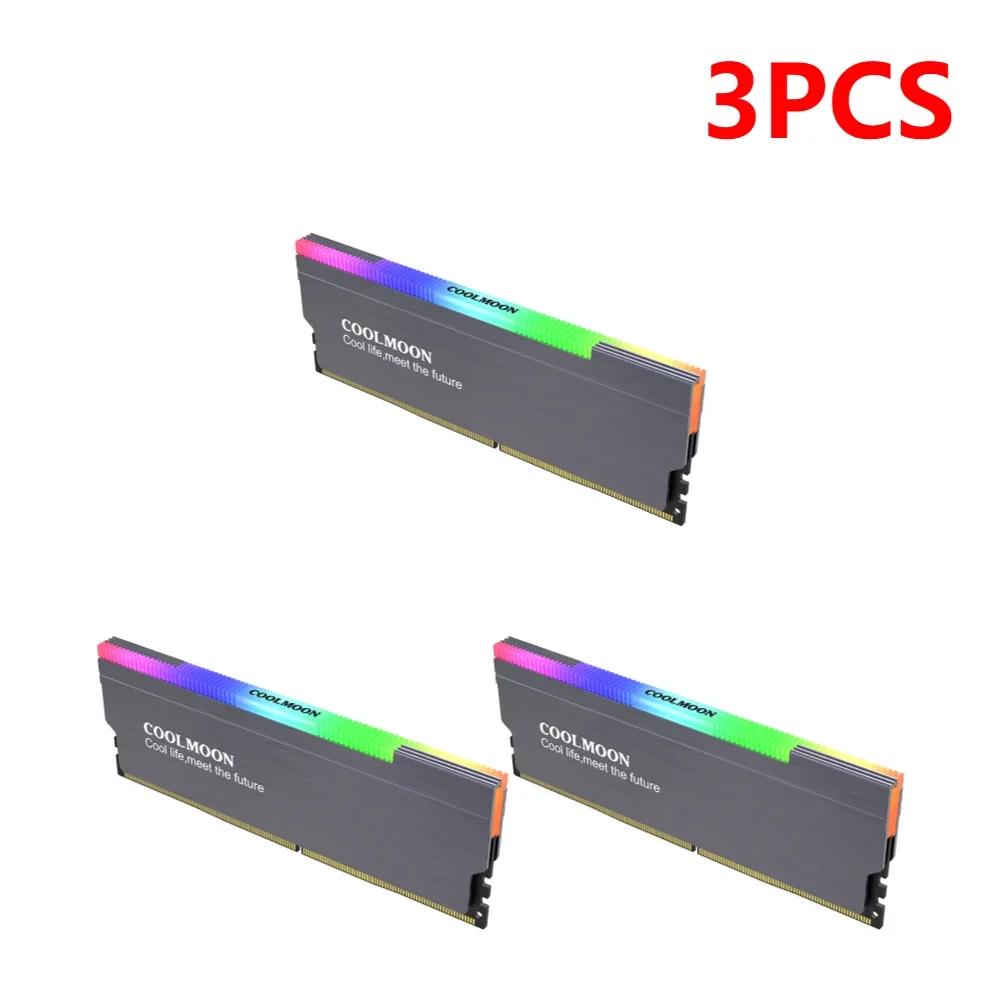 5V-3PIN ARGB DDR Memory RAM Cooler Aura Sync Heat Spreader Cooler with Thermal Silicone Pad for Desktop Computer PC Memory
