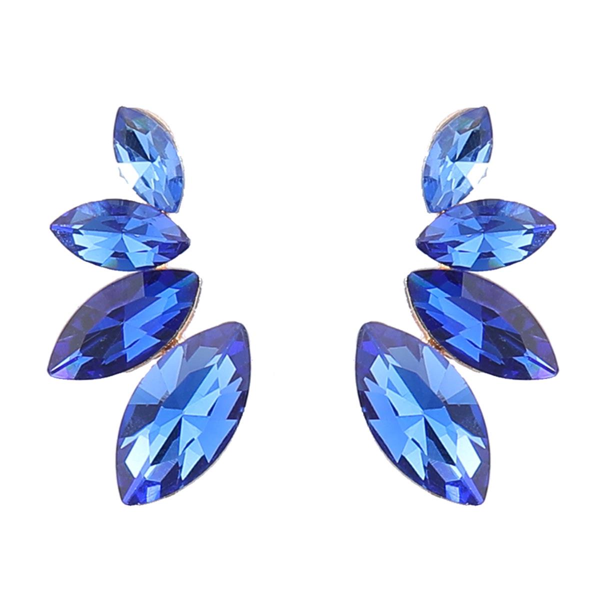 

Модные серьги 2022 года: Серьги из цветных геометрических бриллиантов и сплава для женщин — европейский и американский стиль синий