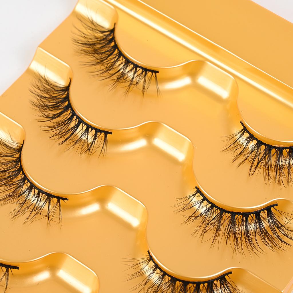 5 Pairs of Half-eye False Eyelashes 5d A Whole Cluster of Black Stems Fluffy Multi-layer Fox Eyelashes 2026