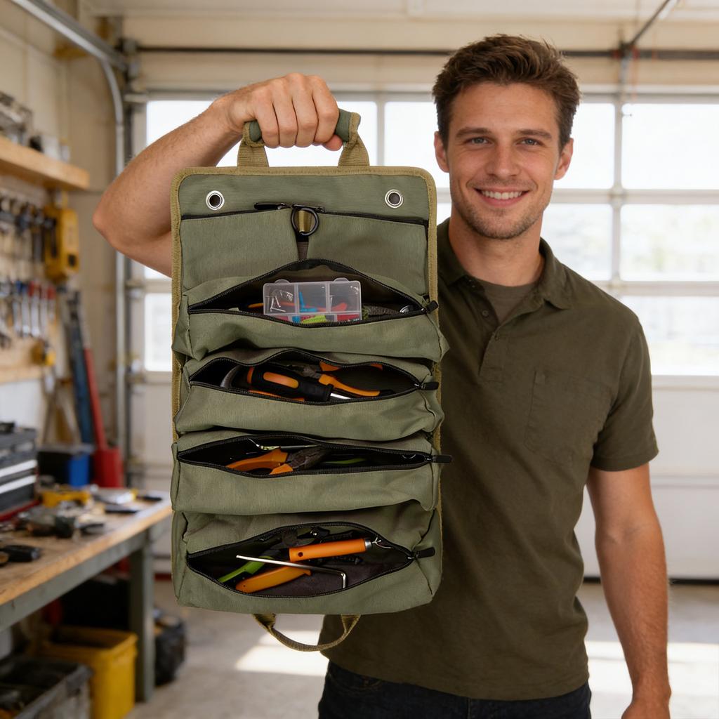 Roll-up Tool Bag, Tool Roll Storage Bag, A Gift For Mechanics, Electricians, And Repairmen, Portable Motorcycle Tool Storage Bag.