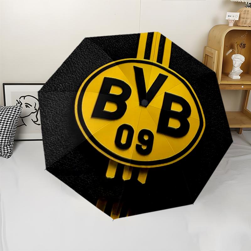 Borussia Dortmund Theme Automatic Umbrella, Lightweight & Portable, 8 Rib, Perfect for Outdoor Travel, Birthdays, Christmas, Gifts.