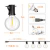 String Warm LED E12 Indoor and Outdoor Perfect for Summer and Shop Decorations USB-Powered Lights, 15M, White, Rainproof, 25+2 Bulbs, Base,