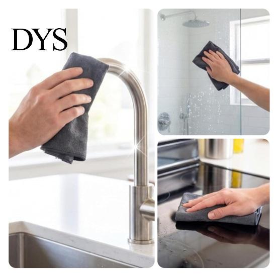 Eco Friendly Water Only Cleaning Wipes 5PCS Cloth, Thickened Reusable Microfiber Lint-Free Excellent Professional Grade Grease Removal Rags Absorption