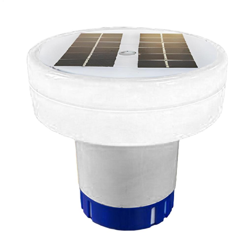 Floating Chlorine Dispenser for Pool Floated Water Cleaner and Purifier Solar Powered Light Up Chlorine Holder Tablets Floater