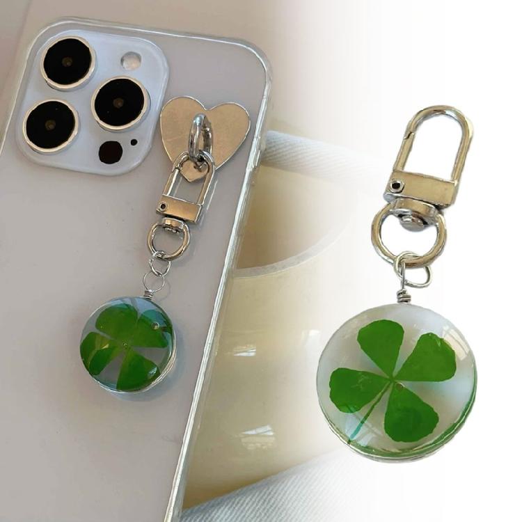 Elegant Four Leaf Clovers Hanging Charm Beautiful Large Four Leaf Clovers Pendant Keyrings Delicate Keychain Accessory