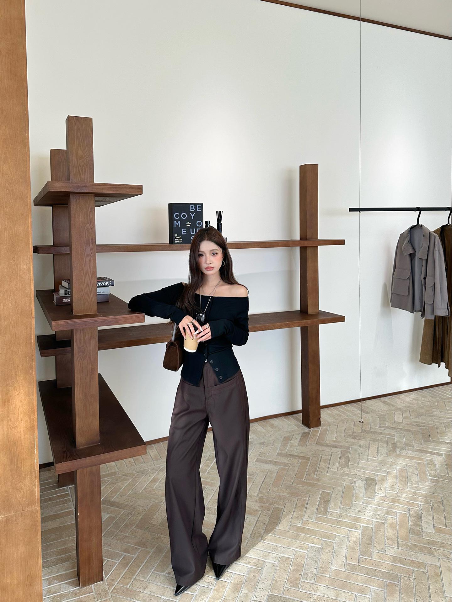 Lu Sheng Unisex Vintage Casual Loose Straight-Leg Trousers Small