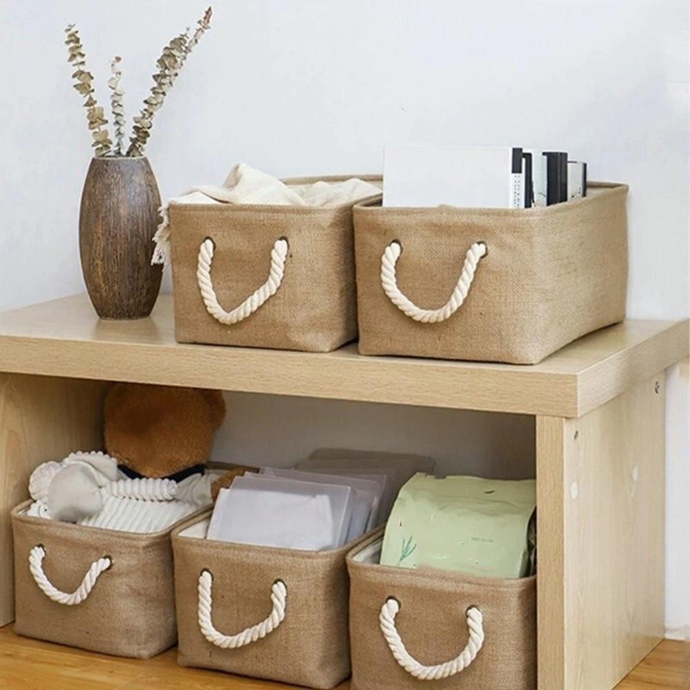 Storage Bins Collapsible Laundry Basket Portable Rectangular Folding Storage Baskets with Handle Linen Toys Storage Box Closet