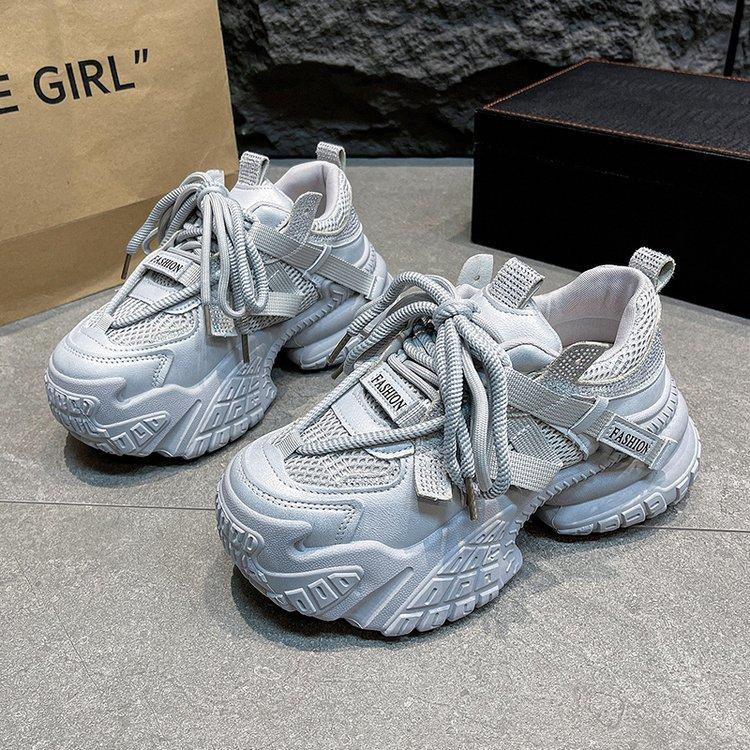 

[Youshilai] Retro platform dad shoes women s 2025 spring new mesh breathable heightening sneakers 40