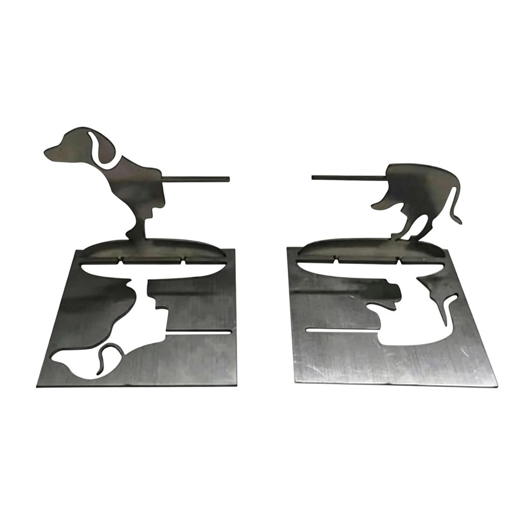 Stainless BBQ Grill Shelf Dog-Shaped Accessory for Outdoor Cooking