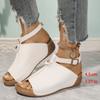 Large size summer new model fish mouth word with slope heel sandals women