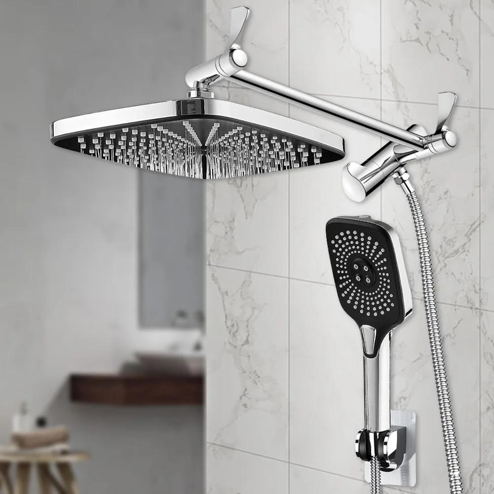 12 Inch Rainfall Fixed Shower Head/Handheld Shower Head Combo 3+1 Settings Top Spray Wall-Mount Shower Set In Wall Shower System