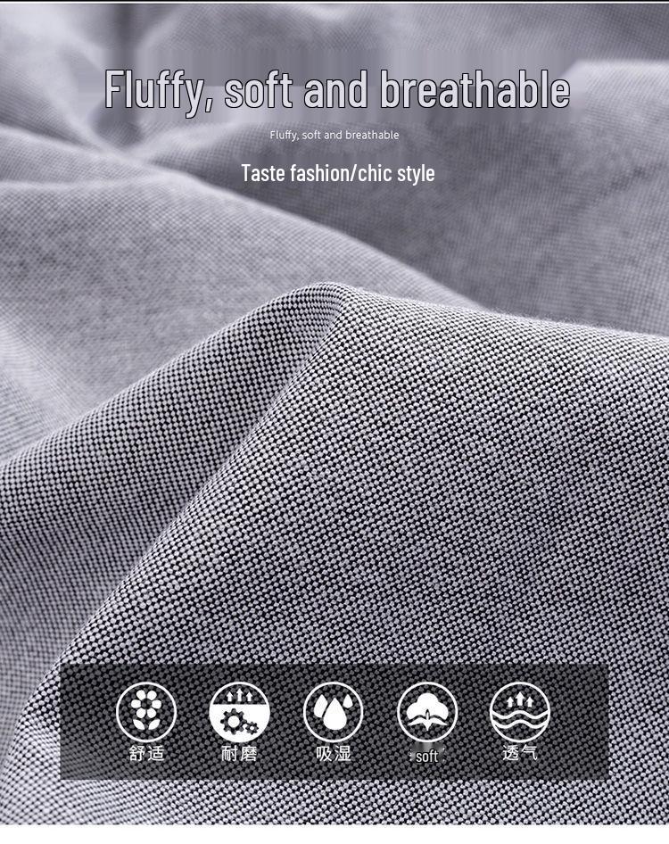 Men's Versatile Long-Sleeve Cotton Oxford Shirt - Solid Color for Spring & Autumn Business Casual