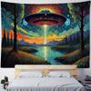 Forest Night View, Starry Sky Tapestry, Living Room, Bedroom, Wall Mounted Home Decoration, Dreamy Anime Landscape Poster