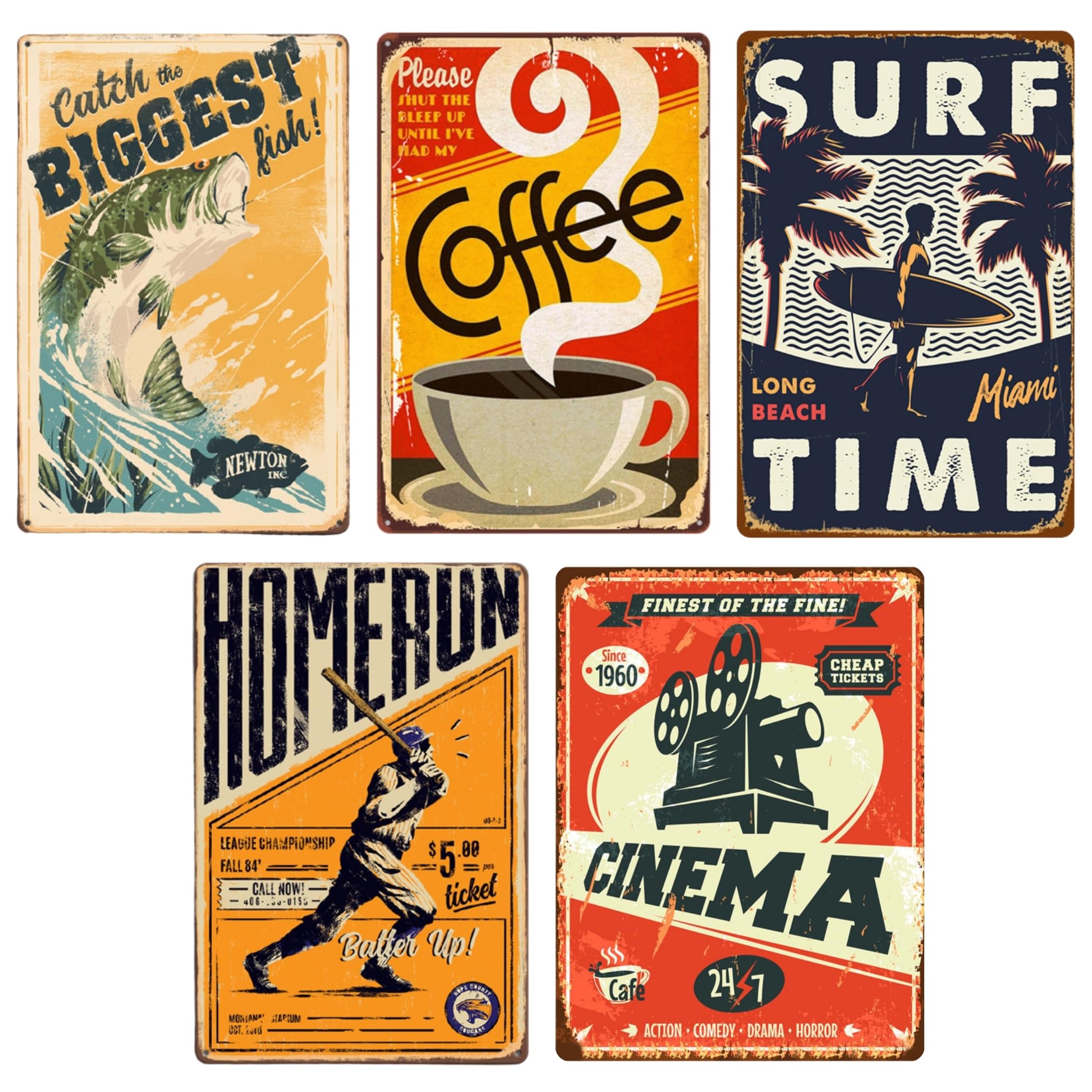 

American Retro American Goods Interior Tin Sign MSW2538 Hobby A (5 pieces)
