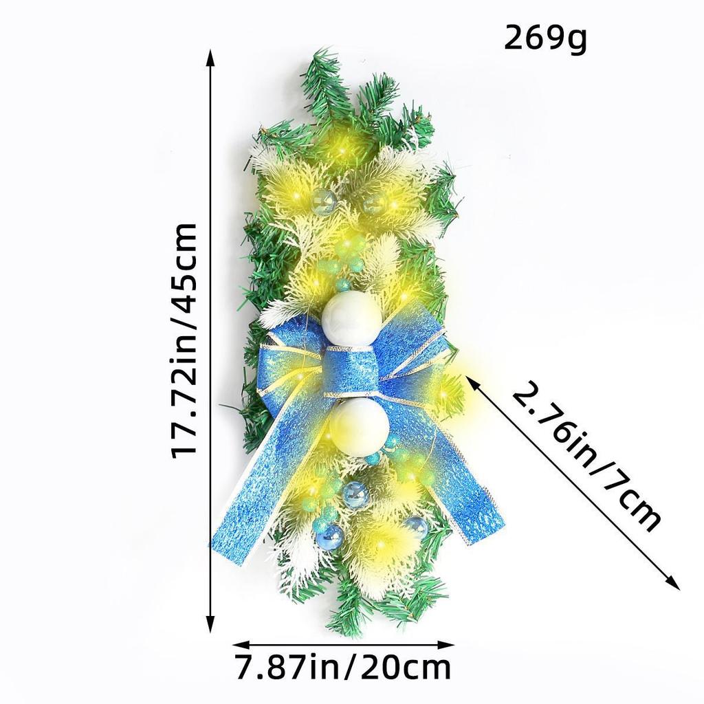 Weihnachtskranz Rattan Türvorhang Anhänger Zuhause LED Leuchtend Treppe Über Kopf Dekorativ Türhänger Weihnachtsdekorationen
