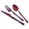 5pcs Colorful Knife Dessert Fork Coffee Spoon Dinnerware Set Mirror Tableware 304 Stainless Steel Cutlery Set Home Kitchen Silverware