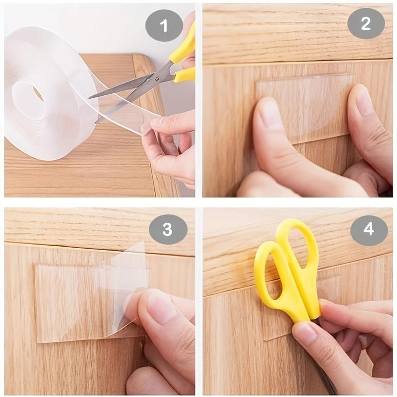 1/3 Roll Nano Dual-Sided Tape with Strong Adhesive - Reusable, Traceless and Washable - Suitable for Home, Office and Car