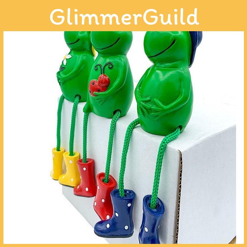 Charming Frog Ornaments For Outdoor Garden And Flowerpot Decoration Set Of Three