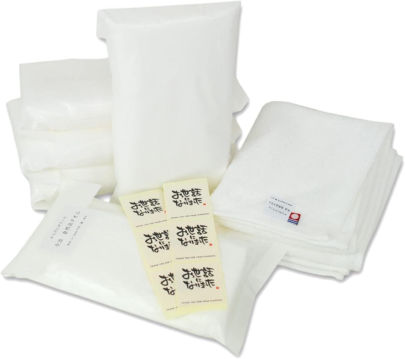 

орута Имабари Полотенце Натуральное Полотенце для лица с поздравительной наклейкой Набор из 6 штук для вас за ваш (Спасибо за поддержку)