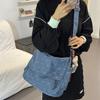 Denim Bag Women's Shoulder Bag Large Capacity Tote Bag Bow Print Commuter Crossbody Bag