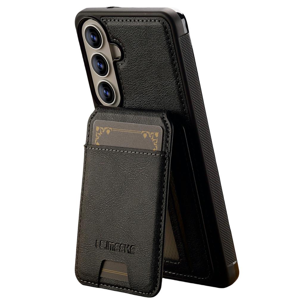 LC.IMEEKE L3 For Samsung Galaxy S26+ Magnetic Case Detachable Card Holder Leather TPU Mobile Cover