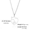 Lucktune Cute Cat Love Pendant Necklace Stainless Steel Animal Chain Necklace for Women Couple New Trendy  Jewelry Gift
