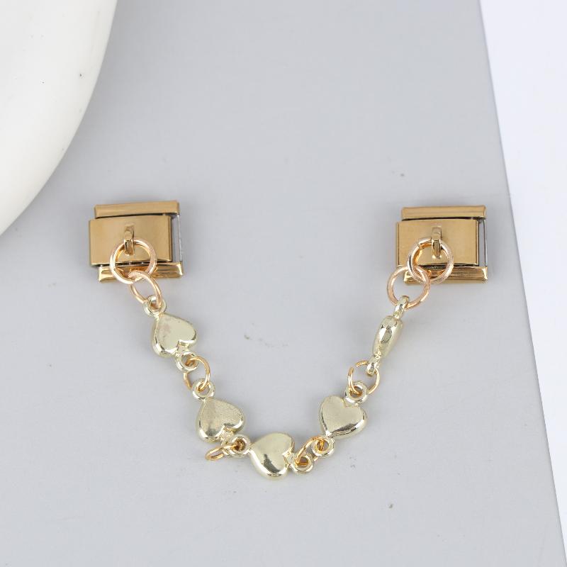 

Нержавіюча сталь Вишня Серце Зірка Золотий колір Ланцюжок з китицями Італійські ланки-шарми Підходять для браслета 9 мм DIY Виготовлення Ювелірні аксесуари