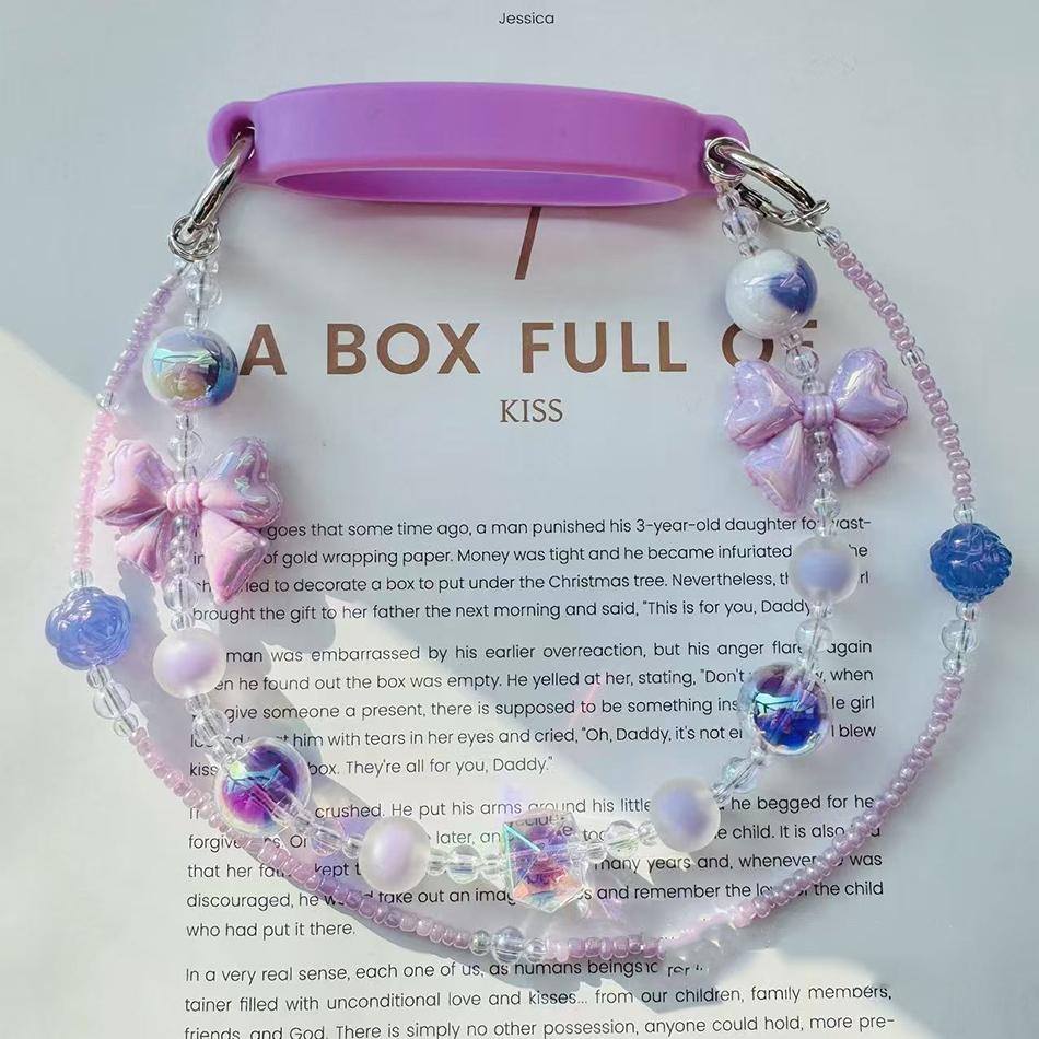 Water Bottle Handle Strap For Stanley Cup 30oz/40oz Portable Cute Crystal Cup Set 6-10cm Silicone Sling Thermos Cup Accessories