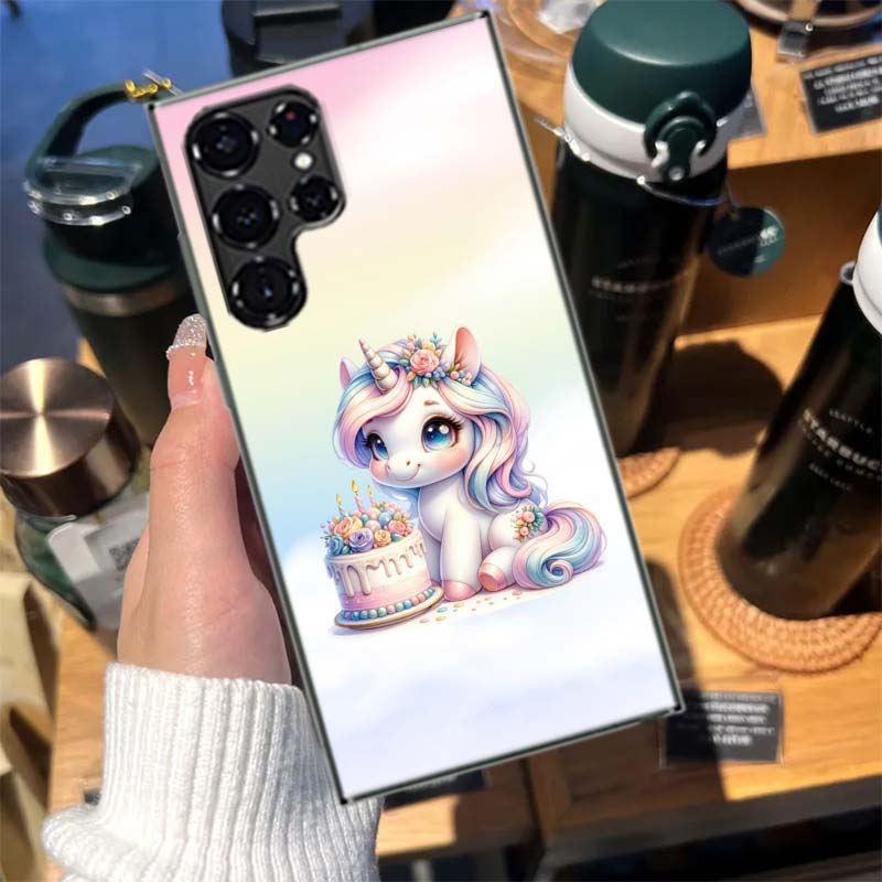 Cute Unicorn Baby Cases Phone Case for Samsung Galaxy S26 Ultra S25 Edge S24 S23 FE S21 Plus S20 S22 Cover TPU Capa Shell Shockp