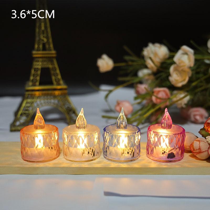 

Candle Lamp LED Electronic Candle Creative Wedding Birthday Party Decoration Christmas Atmosphere Decoration transparent 1PCS