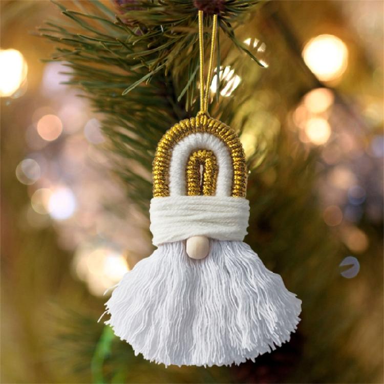 Crocheted Christmas Tree for Home Decor New Year Holiday Sign Knitting Gnome