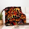 Firefighter Fireman Rescue Truck Helmet Hydrant Badge Print Fabric PanelBlanket Flannel Throw Blanket for Sofa, Bed, Travel, Camping, Office