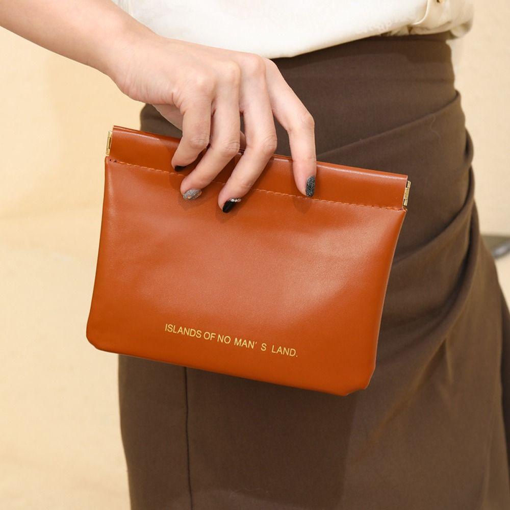 Letter Mini Self-closing Coin Purse Spring Bag Small Sunglasses Bag Holder  Outdoor