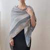 Japanese Style Checkered Linen Cotton Shawl Scarf for Women, 130x130cm - Warm Retro Literary Design