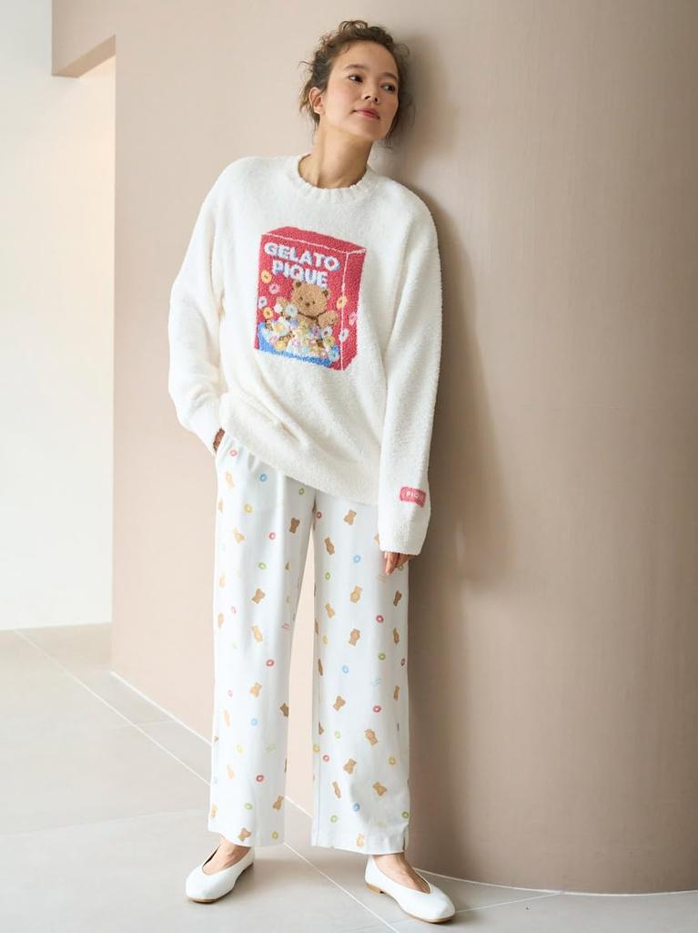 Gelato Pique Cereal Bear Print Long Pants PWCP244343 OWHT Women's