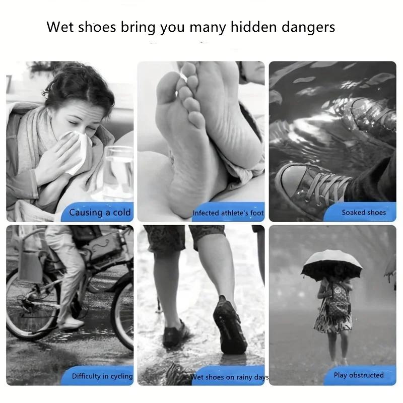 15pcs Rainy disposable shoe covers, transparent plastic outdoor thick wear-resistant waterproof isolation foot covers