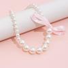 Elegant Pearl Bow Choker Necklace for Girls - White Children's Accessory