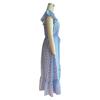 Floral Print High Waist V Neck Dress with Irregular Flying Sleeve for Women