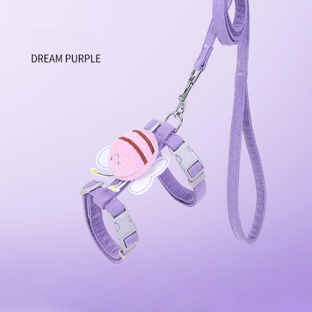 

Повідець для прогулянок, регульований нашийник для котів, дакронова мотузка для котів, міцний регульований ремінь для тварин S фіолетовий