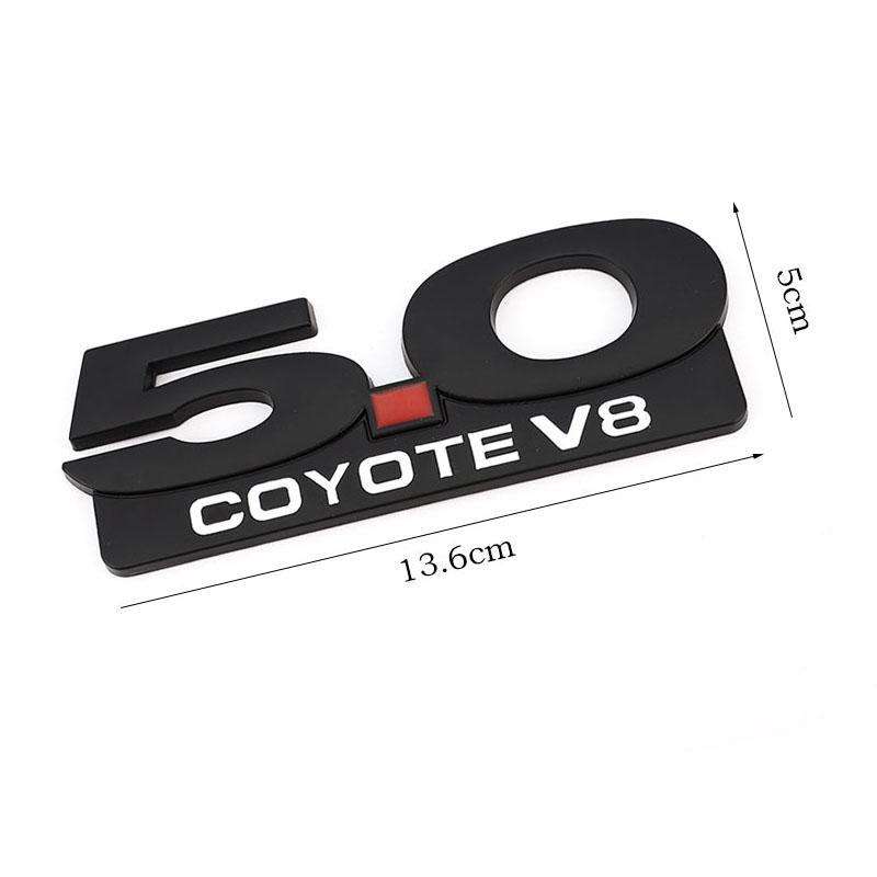 Car Sticker 5.0 Trim Front Hood Grille Emblem Badge Rear Trunk 3D Car Decals for 5.0 Coyote V8 TWIN Turbo Emblem
