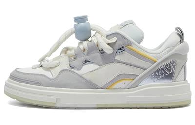 Wave SWAG Slip Resistant Low Top Gourd Shaped Lock, Low Top Puffy Skate Shoes Women's Microcrystalline Gray AECT054-4