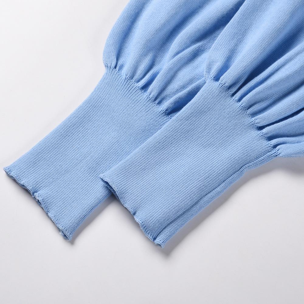 Rochie tricotată pentru femei de toamnă și iarnă, subțire, subțire Rochii pulover cu fundul temperamentului