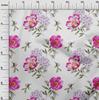 oneOone Cotton Flex Fuschia Pink Fabric Flower & Leaves Watercolor Sewing Material Print Fabric By The Yard 40 Inch