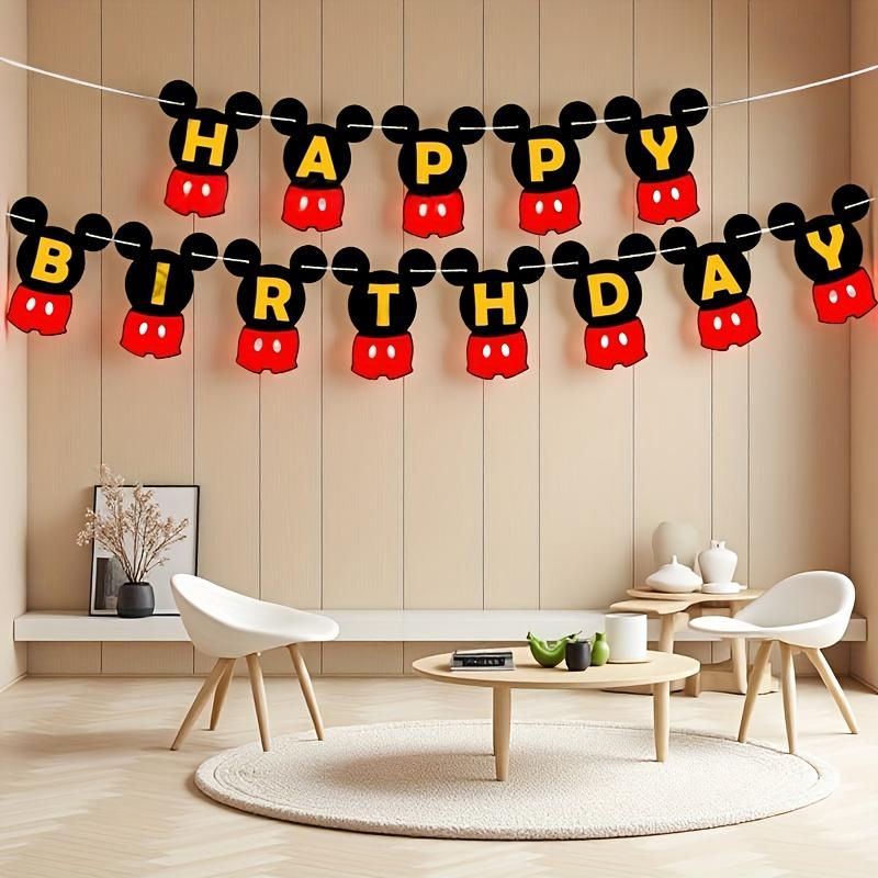 13 pezzi di striscioni a tema Disney Topolino per festa di compleanno per bambini, sfondo fotografico e atmosfera di celebrazione