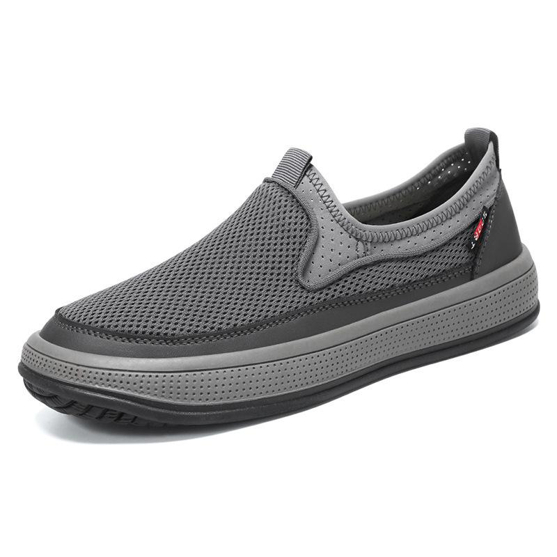 Men's shoes net shoes 2025 summer new solid color versatile single shoes breathable soft sole light casual shoes men