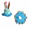 2Pcs/Set Hat and Tutu Collar Lawn Goose Clothes Colorful Pom-Pom Goose Clothes  Farmhouse Style