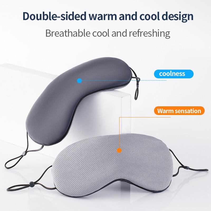 Korean Style Ice Silk Eye Mask Adjustable Warm Cool Dual Use Breathable Sleep Mask for Travel And Comfortable Light Blocking