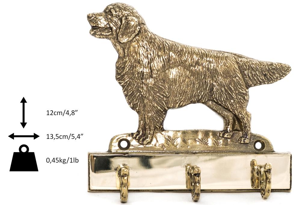 Golden Retriever – Key holder with a dog, brass handle for dog accessories | Art-Dog