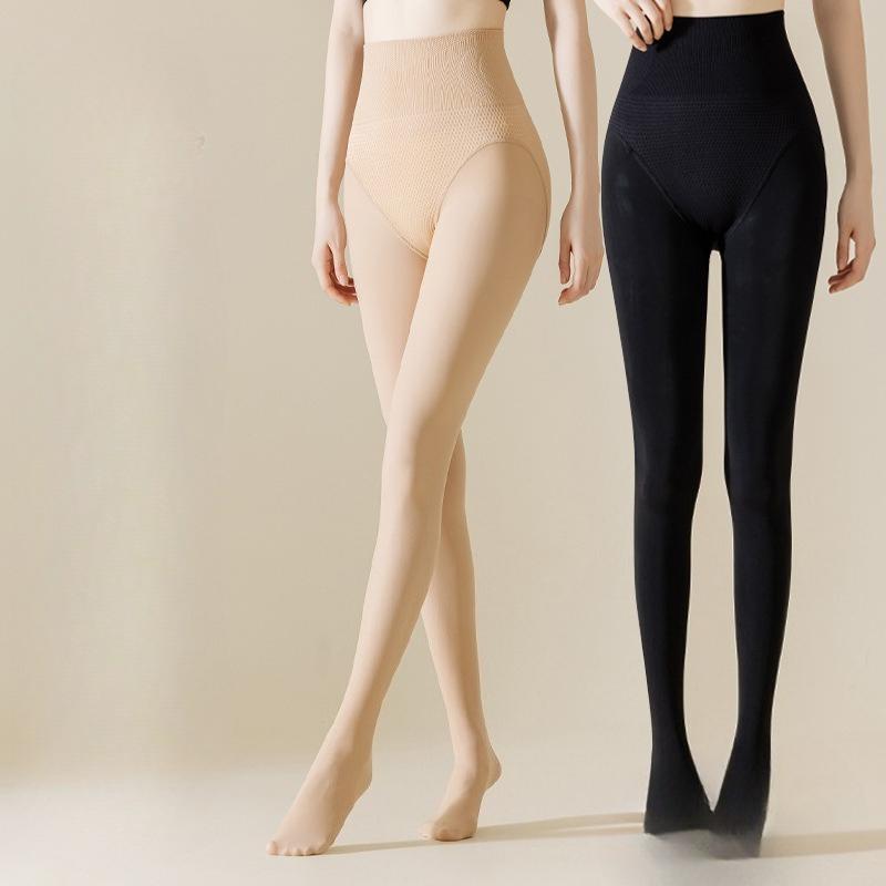 Winter Women's Bare Leg Illusion Fleece Lined Thickened Pantyhose Autumn Winter Skin-Enhancing Bare-Feel Outer Wear Leggings