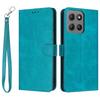 Wallet Case for Moto G17 - Leather/PU, Green, With Lanyard